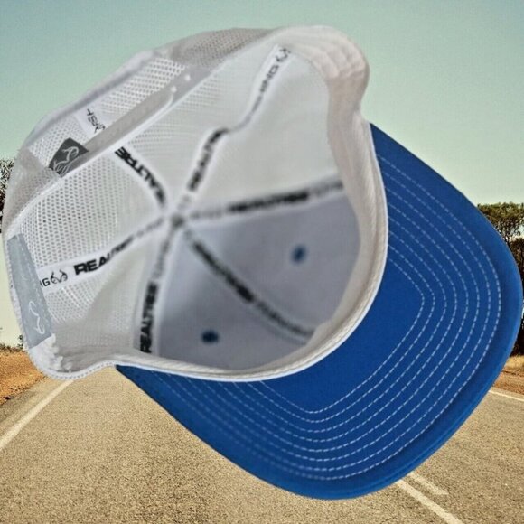 RealTree Bass Truckers Cap Snapback Meshback Blue Baseball Hunting Sports Hat - Picture 14 of 16